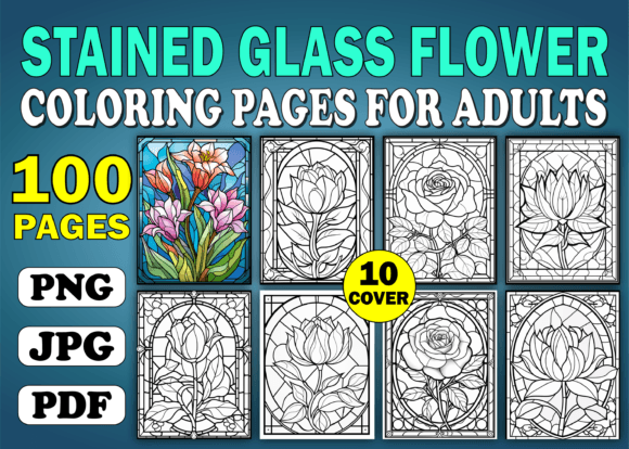 Download 100 Stained Glass Flower Coloring Pages - Stained glass flower Collection