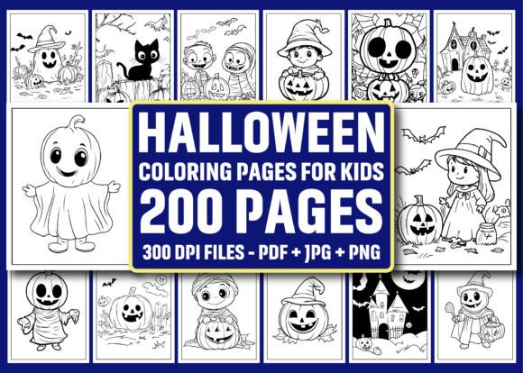 Download 200 Halloween Coloring Pages for Kids - For kids Collection