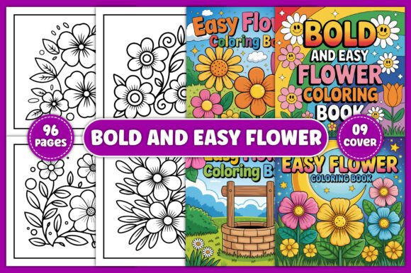 Download Bold and Easy Flower Coloring Pages - Easy Collection