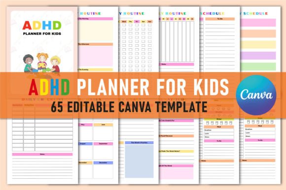 Download Editable ADHD Planner for Kids Canva - For kids Collection
