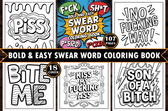 Download ADULT Bold and Easy Swear Word Coloring Pages - Easy Collection