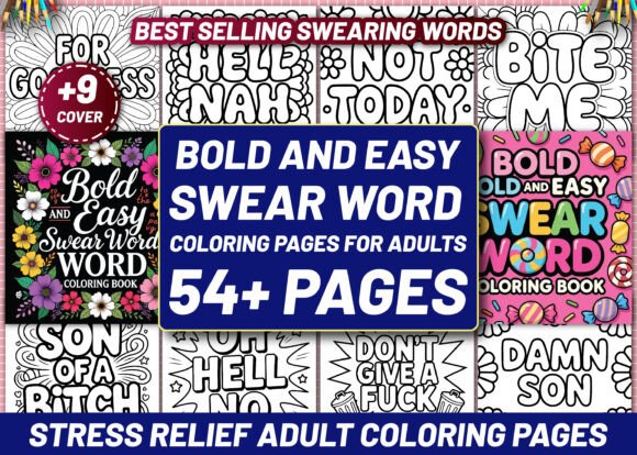 Download BOLD and EASY SWEAR WORD COLORING BOOK - Easy Collection