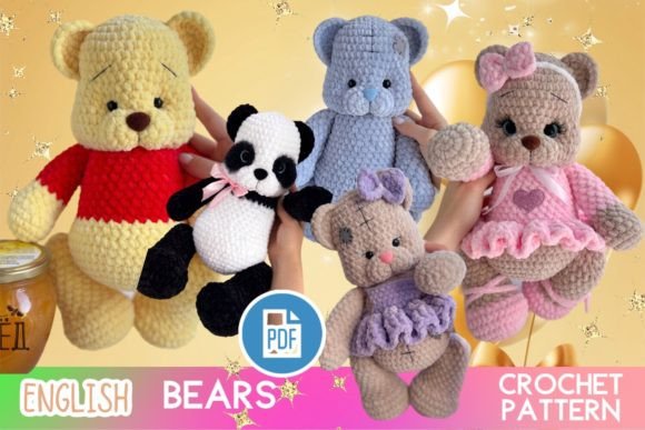 Download Crochet 5 Bears Amigurumi PDF Pattern - Premium Resources
