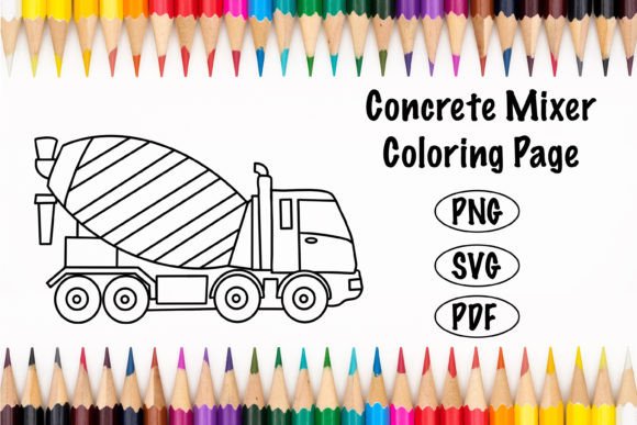 Download Concrete Mixer Colouring for Kids - For kids Collection