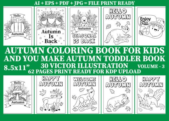 Download Autumn Coloring Pages for Kids Volume -3 - For kids Collection