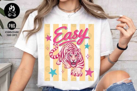 Download Easy Tiger Pink Stripes Savage Animal Png - Easy Collection