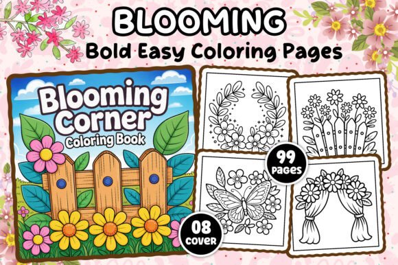 Download Blooming Corner Bold Easy Coloring Pages - Easy Collection