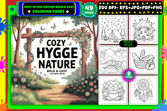 Download Cozy Hygge Nature Easy Coloring Pages - Easy Collection