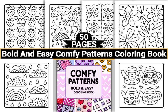 Download Comfy Patterns Bold &amp; Easy Coloring Book - Easy Collection