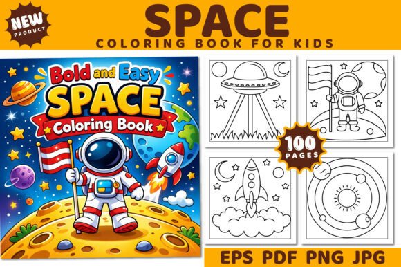 Download Bold and Easy Space Coloring Book - Easy Collection
