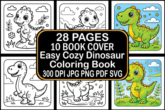 Download Easy Cozy Dinosaur Coloring Book - Easy Collection