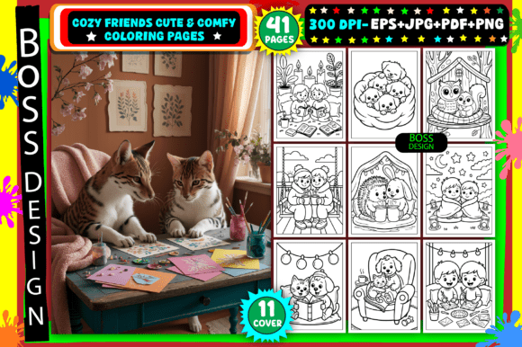 Download Cozy Friends Cute &amp; Comfy Coloring Pages - Cute Collection