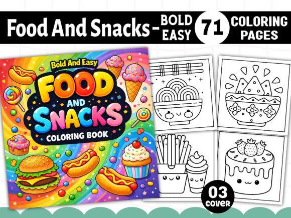 Download Bold and Easy Food Snacks Coloring Book - Easy Collection