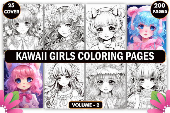 Download Kawaii Girls Coloring Pages for Kids - For kids Collection