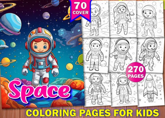 Download 250+ Space Coloring Pages for Kids - KDP - For kids Collection