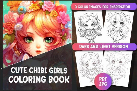 Download Cute Chibi Girls Coloring Book - Cute Collection