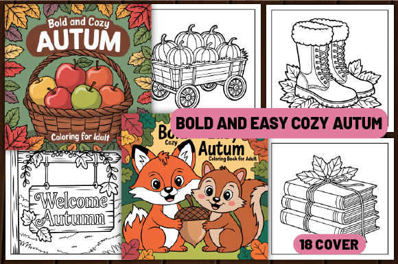 Download 78 Bold and Easy Cozy Autumn Coloring - Easy Collection