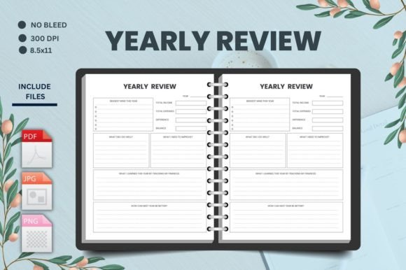 Download Yearly Budget Review Tracker Logbook - Logbook Collection
