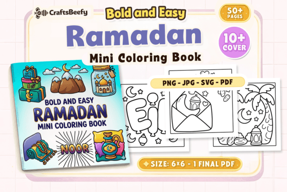 Download Bold and Easy Ramadan Mini Coloring Book - Easy Collection