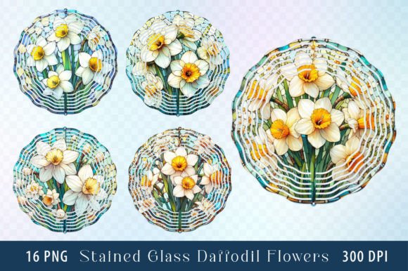 Download Daffodil Stained Glass Flower - Stained glass flower Collection