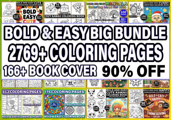 Download Bold and Easy Bundle Coloring Book Pages - Easy Collection