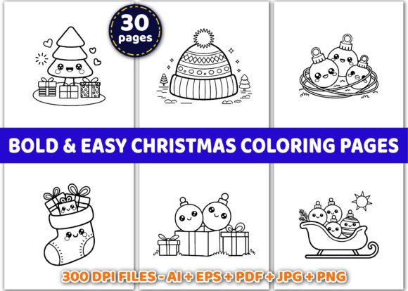 Download 30 Bold &amp; Easy Christmas Coloring Pages - Easy Collection