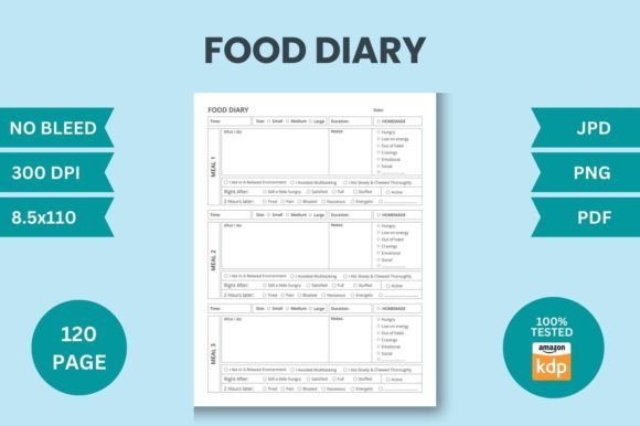 Download Food Dairy Logbook Kdp Planner - Logbook Collection
