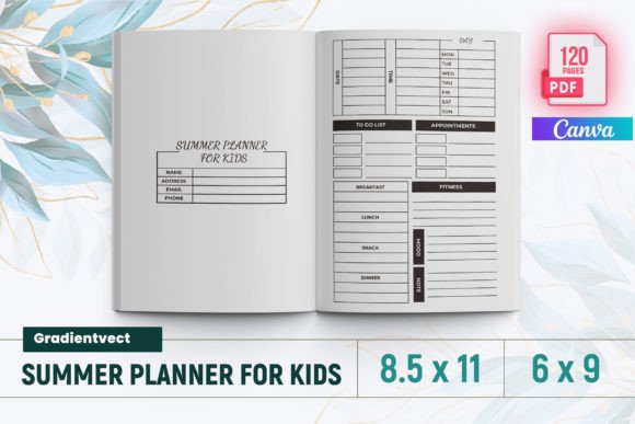 Download (KDP) Summer Planner for Kids for Canva - For kids Collection