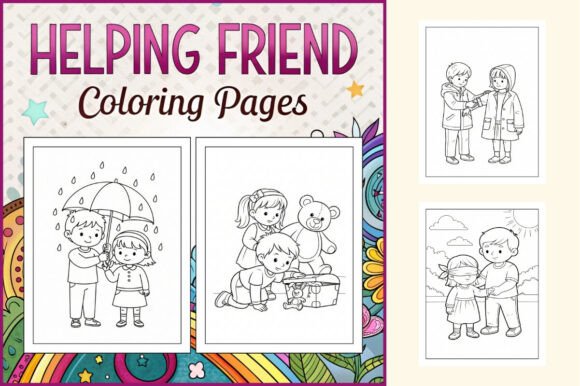 Download Helping Friend Coloring Pages for Kids - For kids Collection
