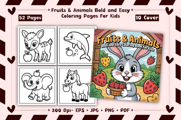 Download Fruits &amp; Animals Coloring Book Bold Easy - Easy Collection