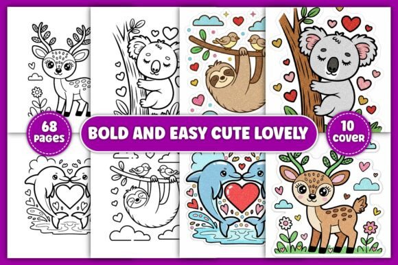 Download Bold and Easy Cute Lovely Coloring Pages - Easy Collection