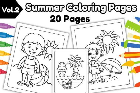 Download Summer Coloring Pages for Kids Vol.2 - For kids Collection